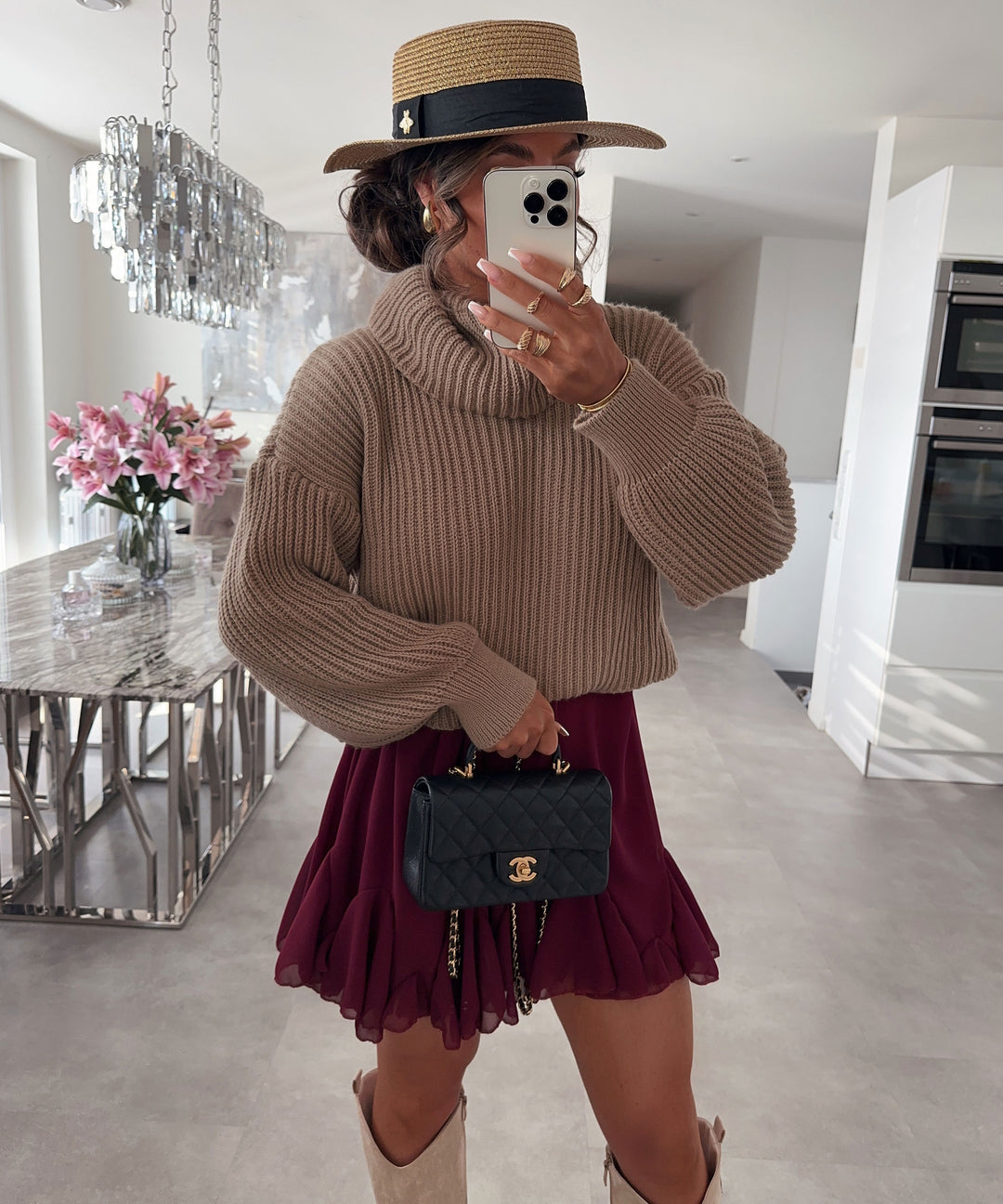 Rollkragen Pullover Yeni Camel