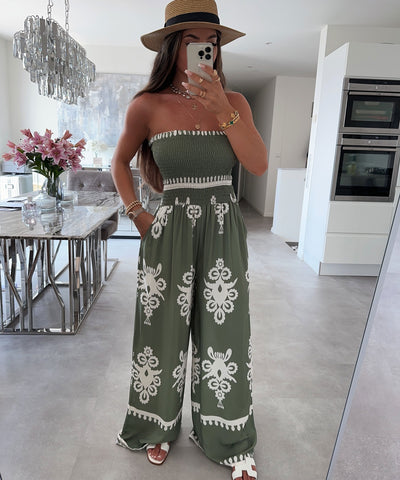 Schulterfreier Einteiler Luisa Khaki  Ladypolitan ♡   