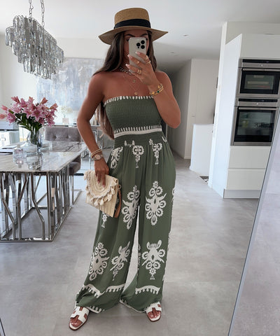 Schulterfreier Einteiler Luisa Khaki  Ladypolitan ♡   