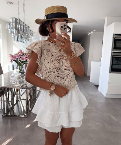 Shirt mit Spitze Fria Beige Ladypolitan ♡