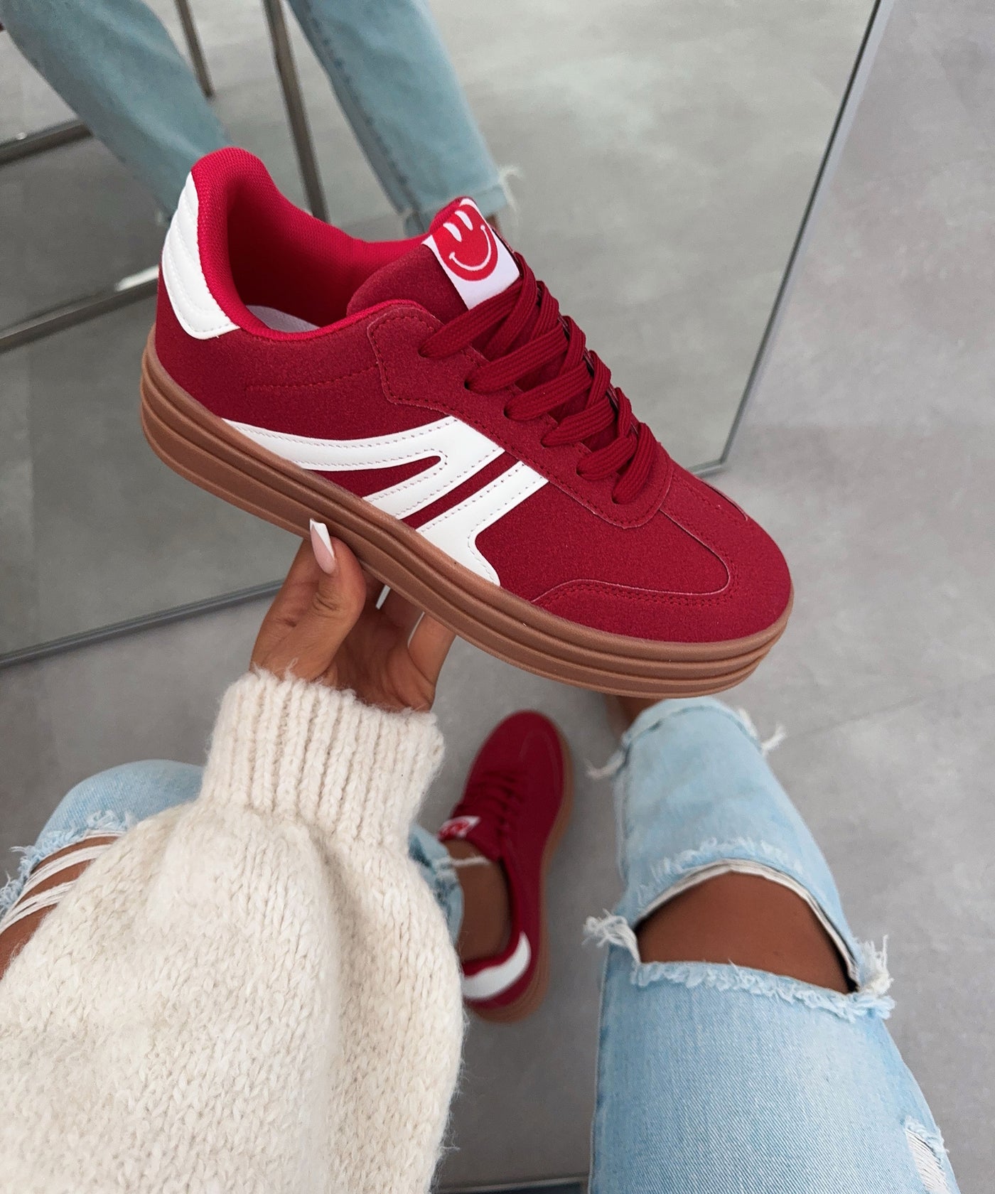 Laufschuhe Stoffschuhe Rot Gabor Comfort Basic Sneaker In