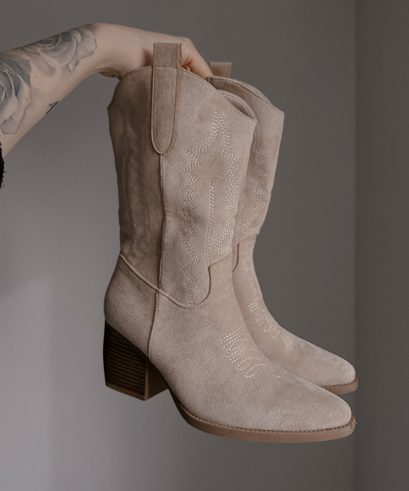 Cowboy Stiefel Selenay Beige Midi  Ladypolitan ♡   