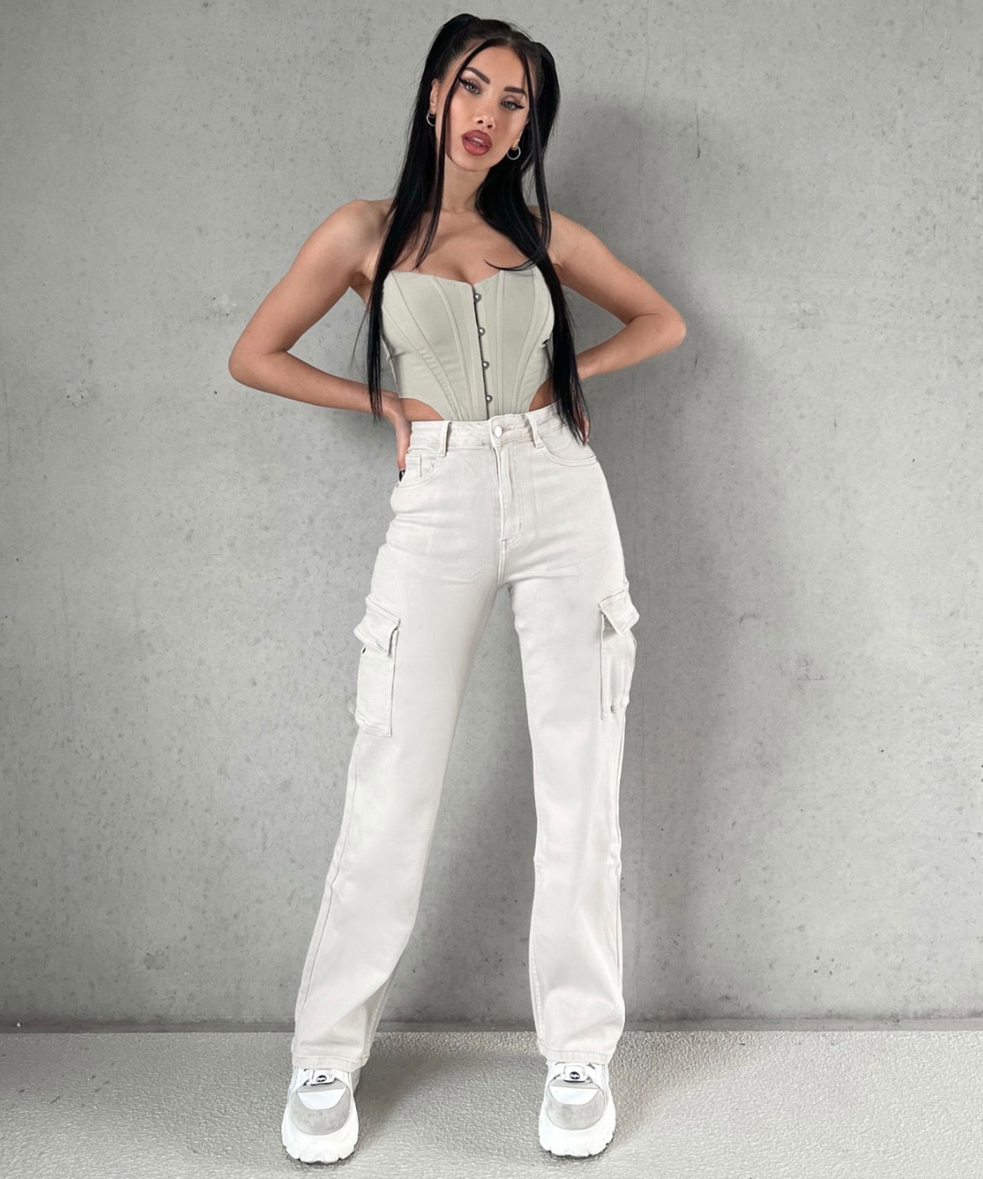 Stretch Cargo Hose Eva Creme  Ladypolitan ♡   