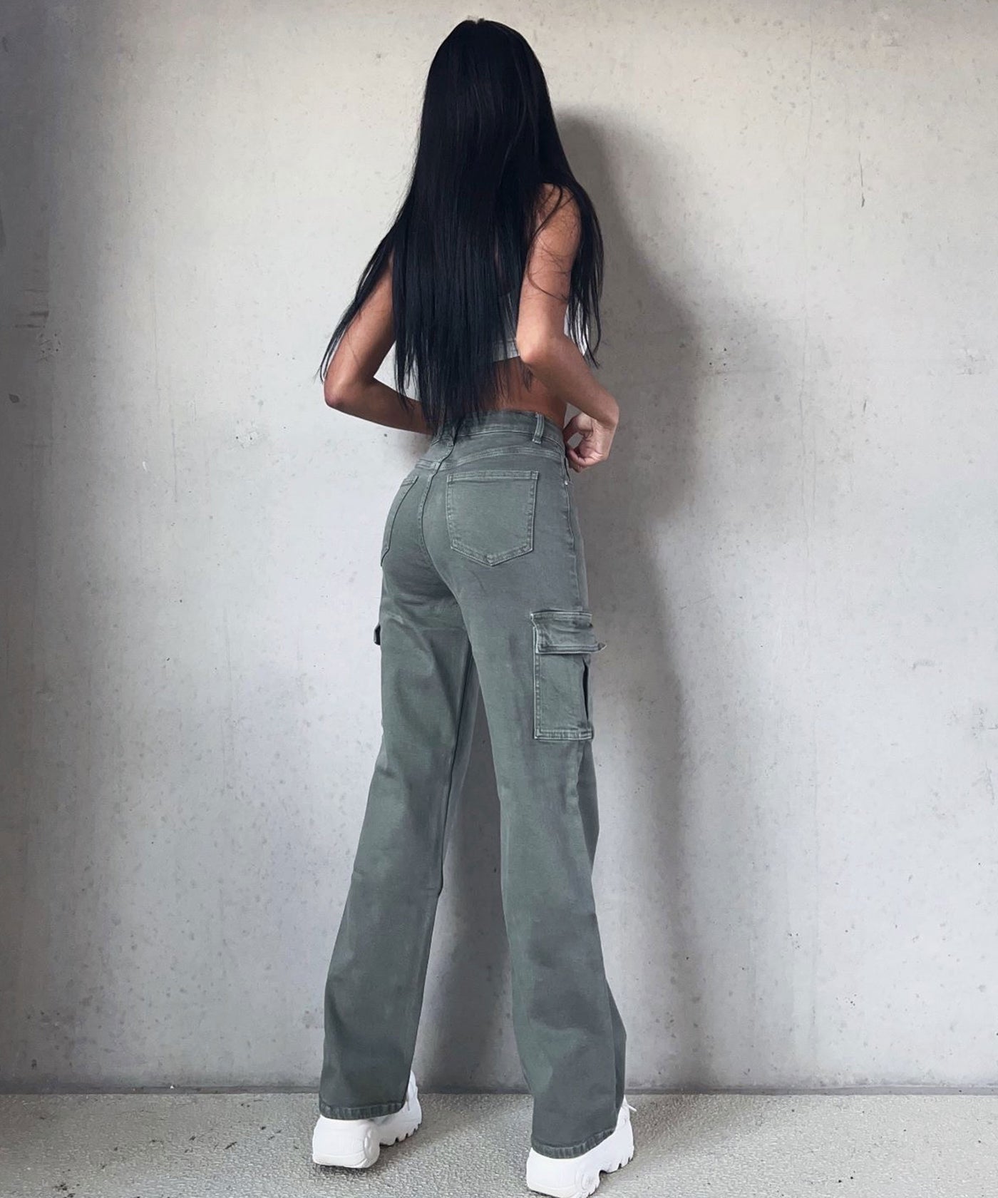 Stretch Cargo Hose Eva Khaki  Ladypolitan ♡   