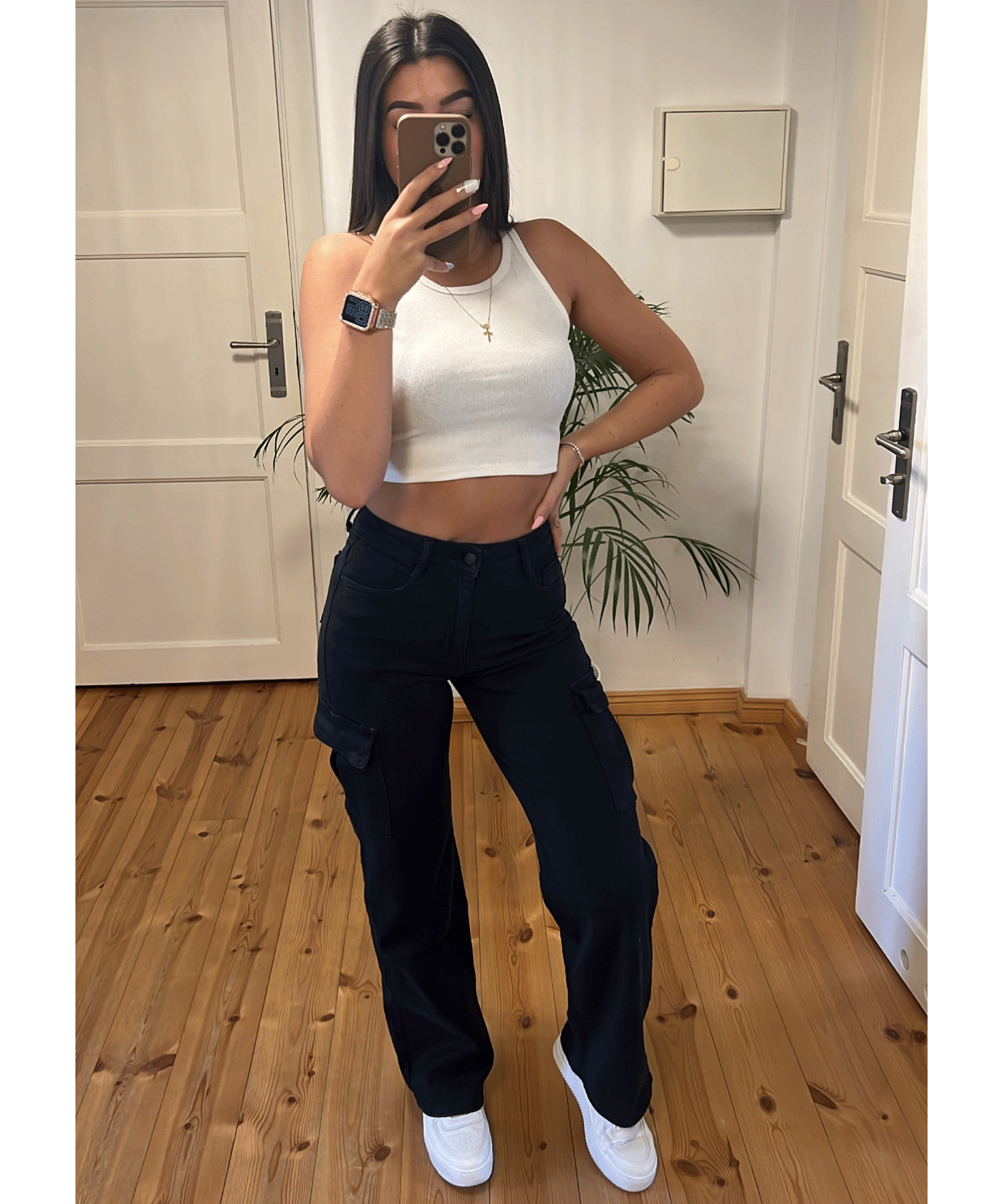Stretch Cargojeans Palmira Schwarz  Ladypolitan ♡   