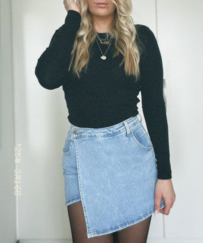 Stretch Jeans Hosenrock Jayda Blau Ladypolitan ♡