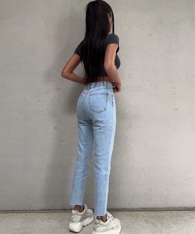 Stretch Mom Jeans Soria Blau Ladypolitan ♡