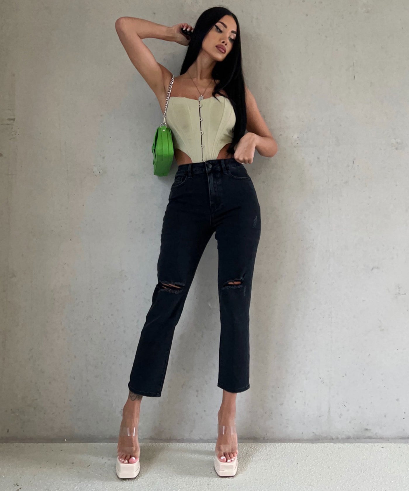 Stretch Mum Jeans Holly Schwarz Ladypolitan ♡