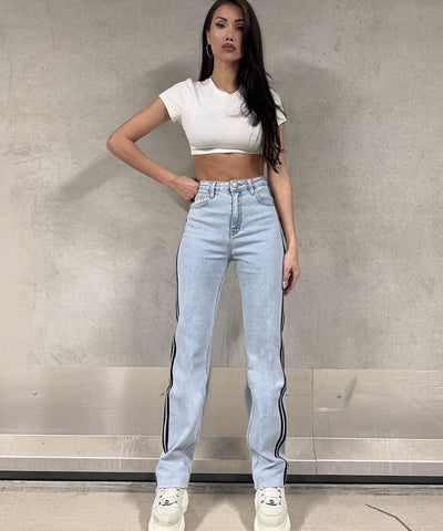 Stretch Straight Leg Jeans Adisa Blau Ladypolitan ♡
