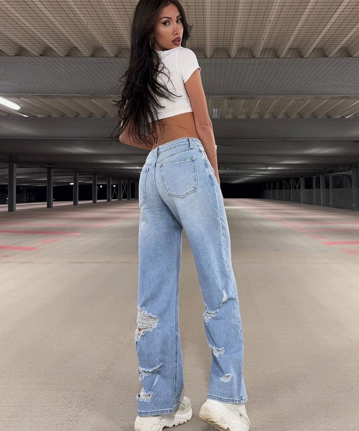Stretch Straight Leg Jeans Shari Blau Ladypolitan ♡