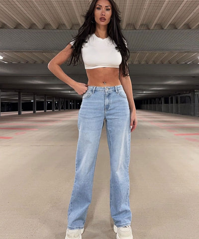 Stretch Straight Leg Jeans Shari Blau Ladypolitan ♡