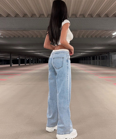 Stretch Wide Leg Jeans Gisa Hellblau Ladypolitan ♡