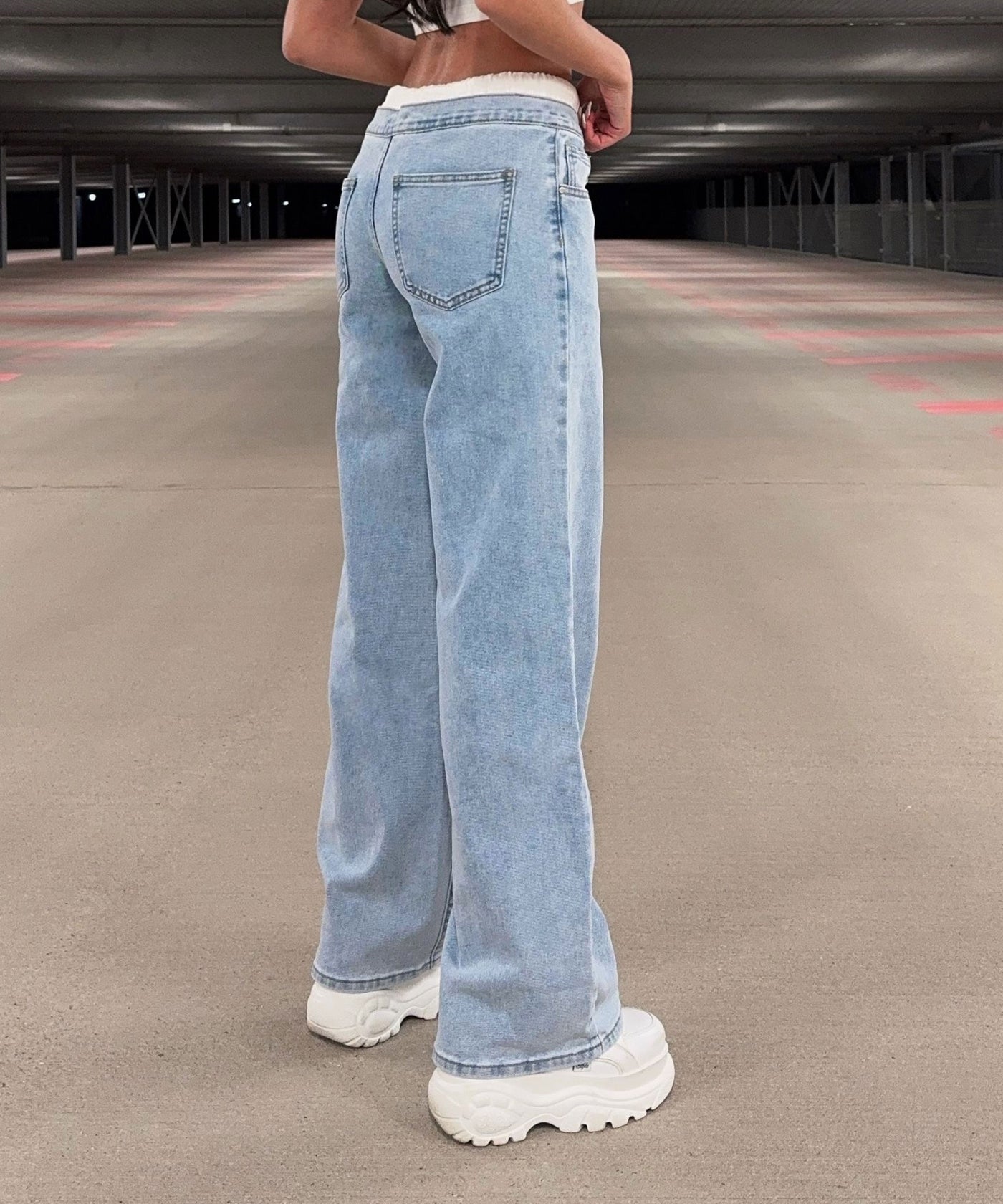 Stretch Wide Leg Jeans Gisa Hellblau Ladypolitan ♡