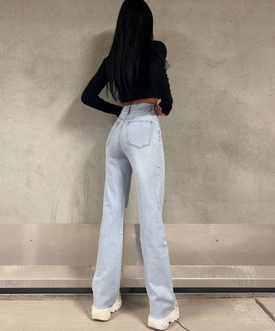 Stretch Wide Leg Jeans Louisa  Ladypolitan ♡   