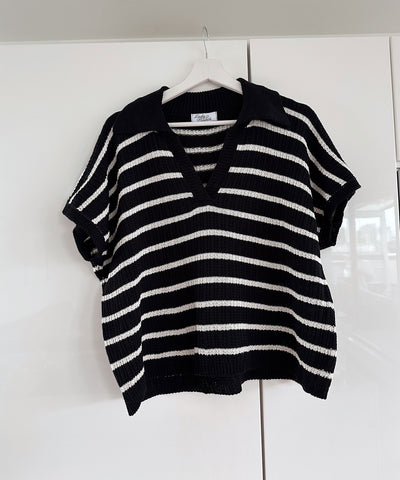 Strick T-Shirt Ilenia Schwarz  Ladypolitan ♡   