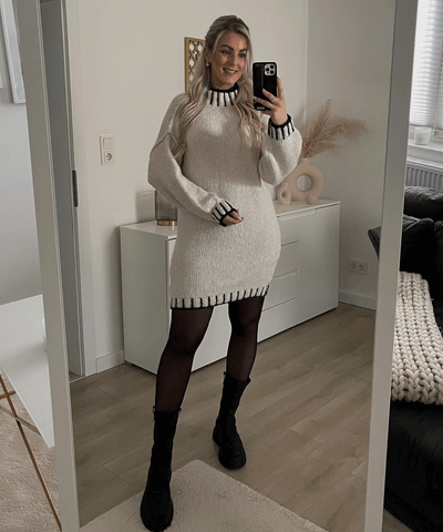 Strickkleid Salma Beige  Ladypolitan ♡   