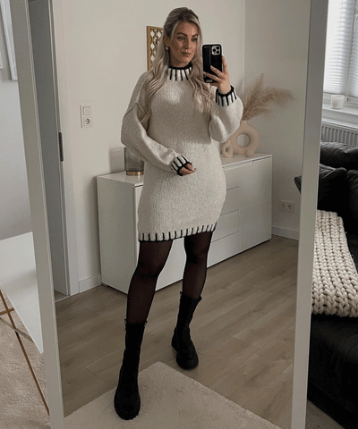 Strickkleid Salma Beige  Ladypolitan ♡   