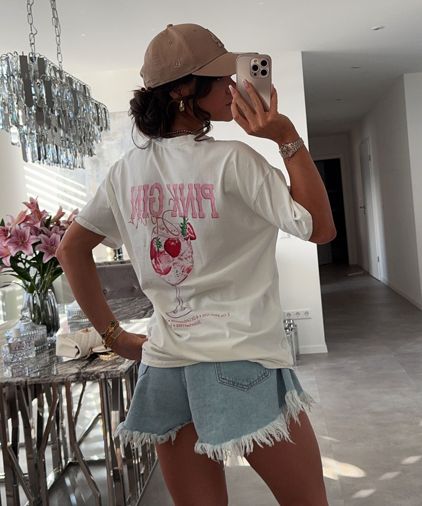 T-Shirt Gin Vintage Weiß Ladypolitan ♡