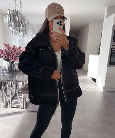 Teddyfelljacke Snow Schwarz  Ladypolitan ♡   
