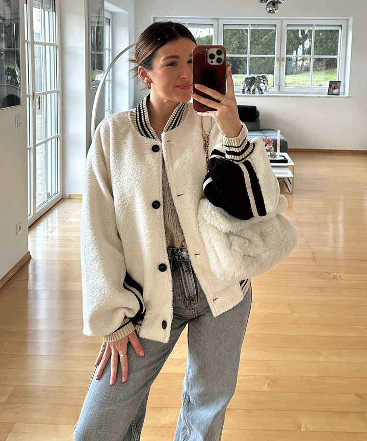 Teddyjacke New York Beige