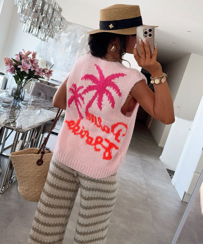 Weste mit Schleifen Palm Hellrosa Ladypolitan ♡