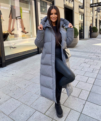 Oversize Jacke Addie Lang Grau Ladypolitan ♡