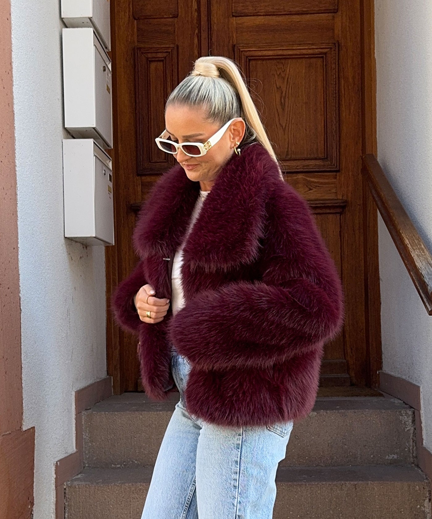 Felljacke Amara Bordeauxrot Ladypolitan ♡