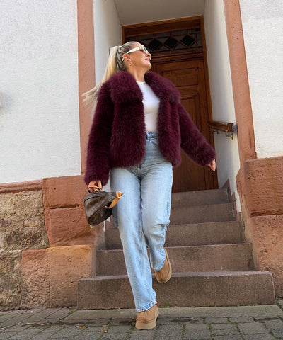 Felljacke Amara Bordeauxrot Ladypolitan ♡