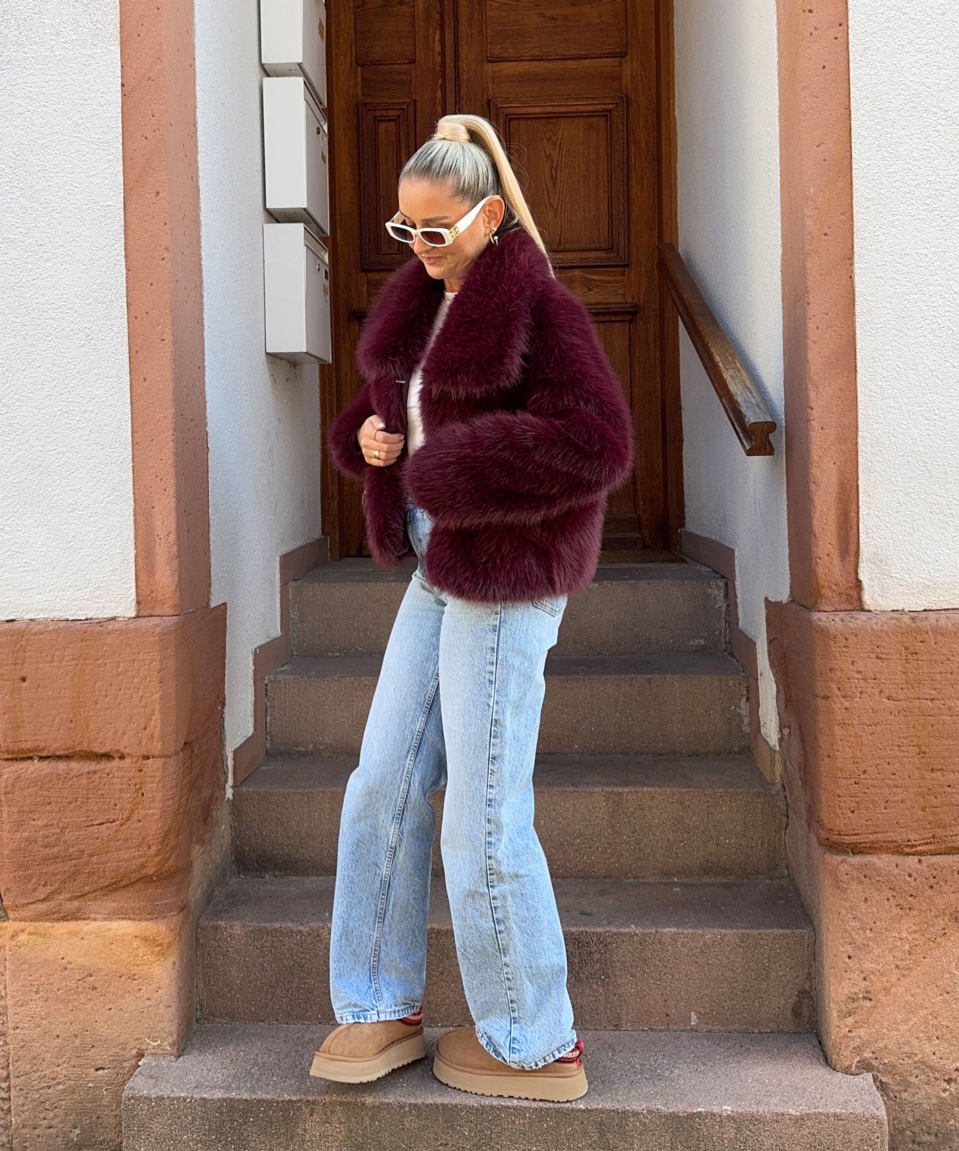 Felljacke Amara Bordeauxrot Ladypolitan ♡