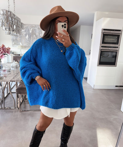 Oversize Pullover Nata Royalblau