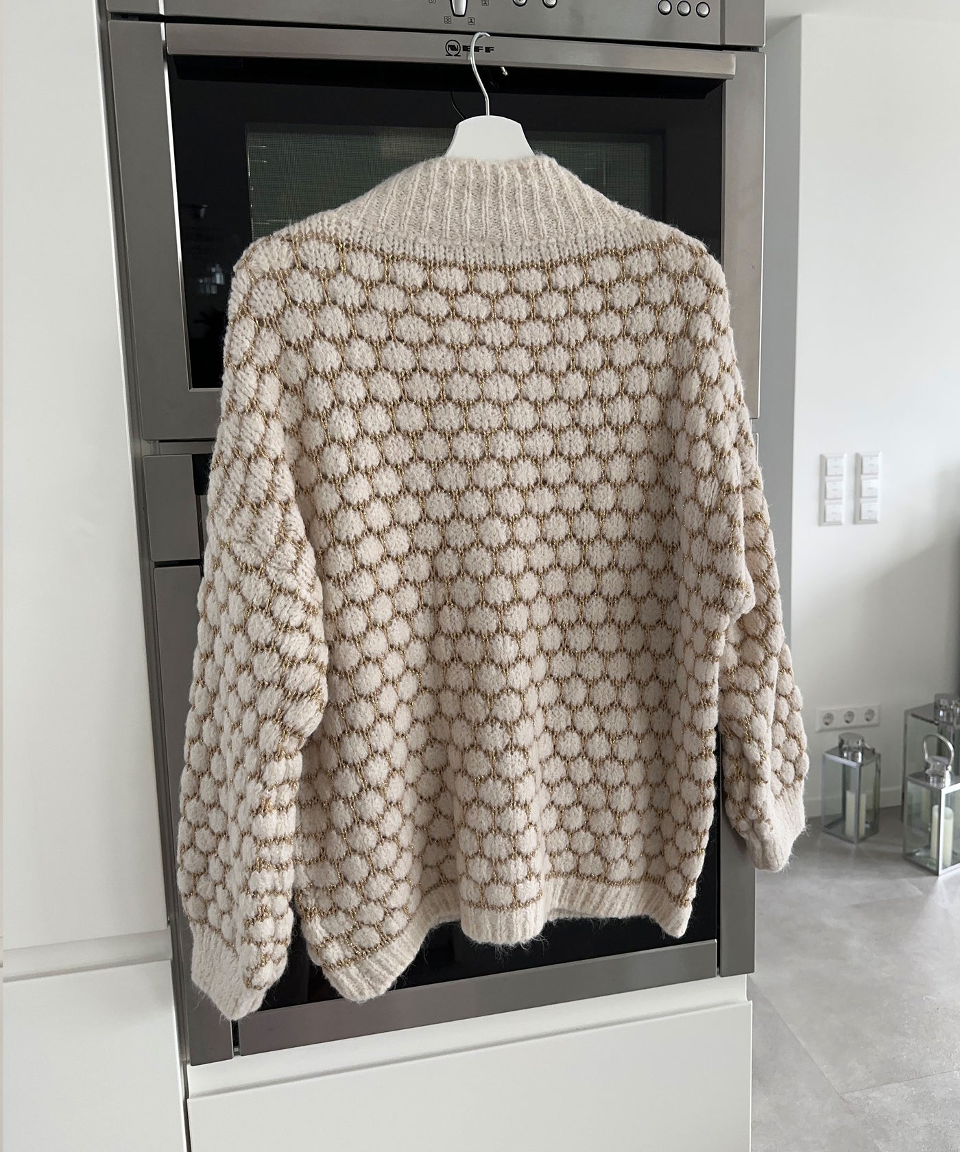 Oversize Strickjacke Jalsien Beige Gold  Ladypolitan ♡   