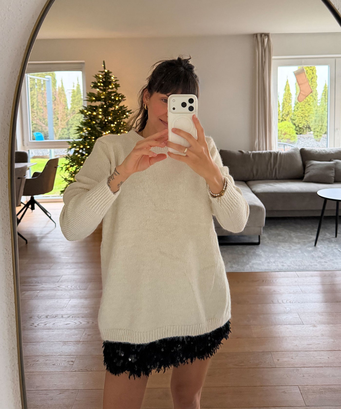 Pullover mit Schleifen Orla Beige