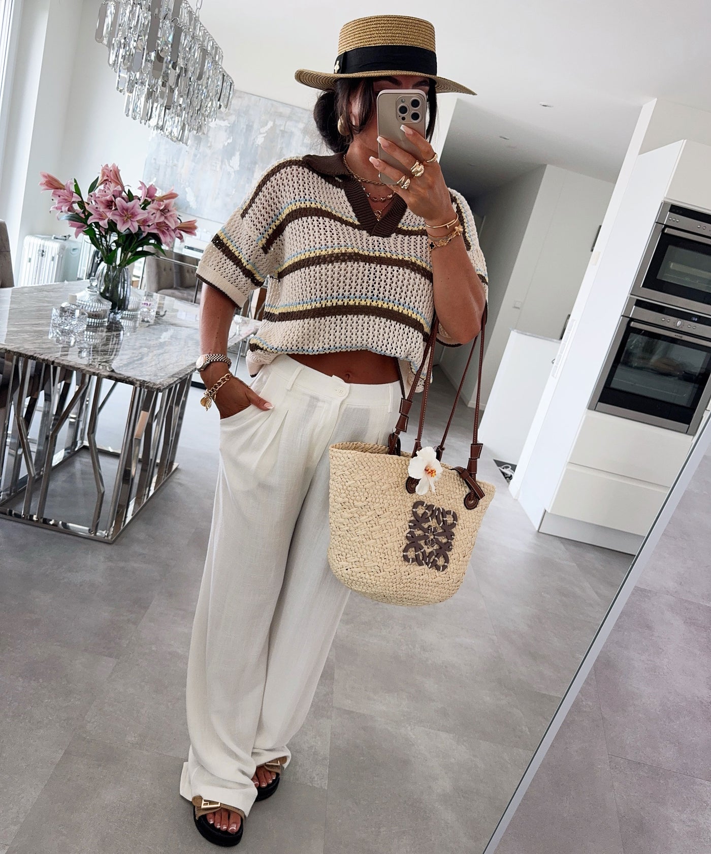 T-Shirt Sophia Braun Beige Ladypolitan ♡