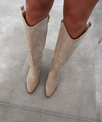 Cowboy Stiefel Selenay Beige Hoch  Ladypolitan ♡   