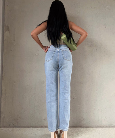 Stretch Wide Leg Jeans Triana Hellblau  Ladypolitan ♡   