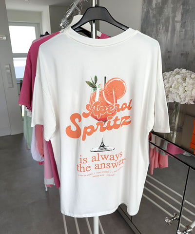 Print Oversize T-Shirt Aperol Weiß  Ladypolitan ♡   