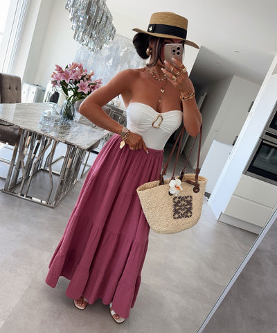 Maxi Musselin Rock Sira Beere Ladypolitan ♡