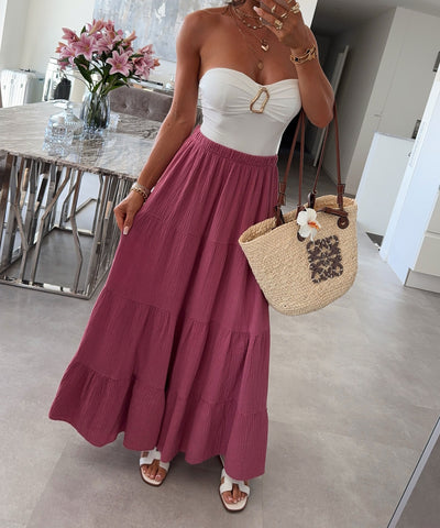 Maxi Musselin Rock Sira Beere Ladypolitan ♡
