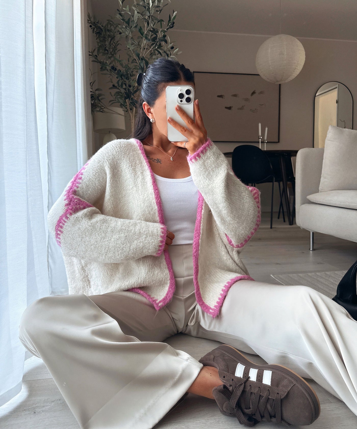 Cardigan Helena Beige Pink Ladypolitan ♡