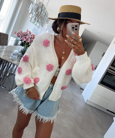 Strickjacke Hilla Cremeweiß Ladypolitan ♡