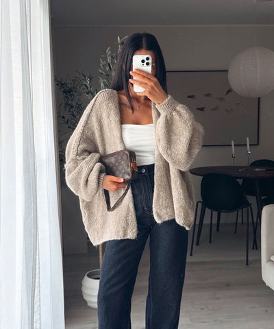 Cardigan Ray Taupe Ladypolitan ♡