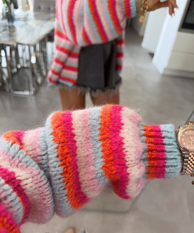 Cardigan Vaila Streifen Orange Ladypolitan ♡