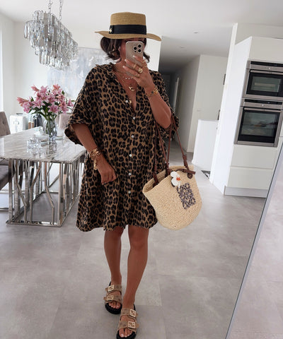 Ultra Oversize Musselin Bluse Kurzarm Nina Leo Ladypolitan ♡