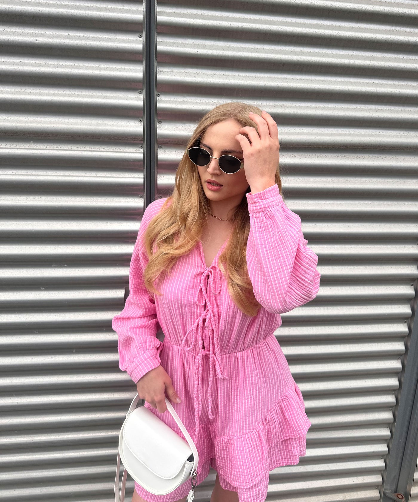 Musselin Jumpsuit Juan Schleife Hellpink Ladypolitan ♡