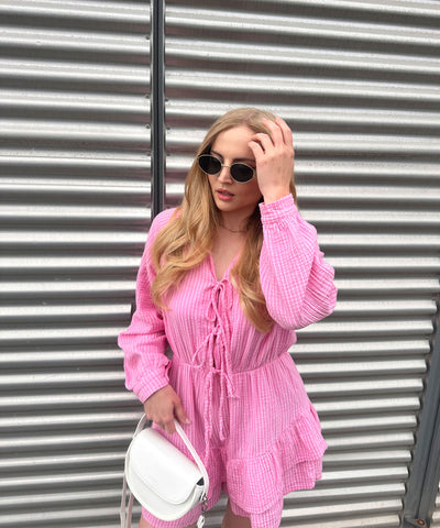 Musselin Jumpsuit Juan Schleife Hellpink Ladypolitan ♡
