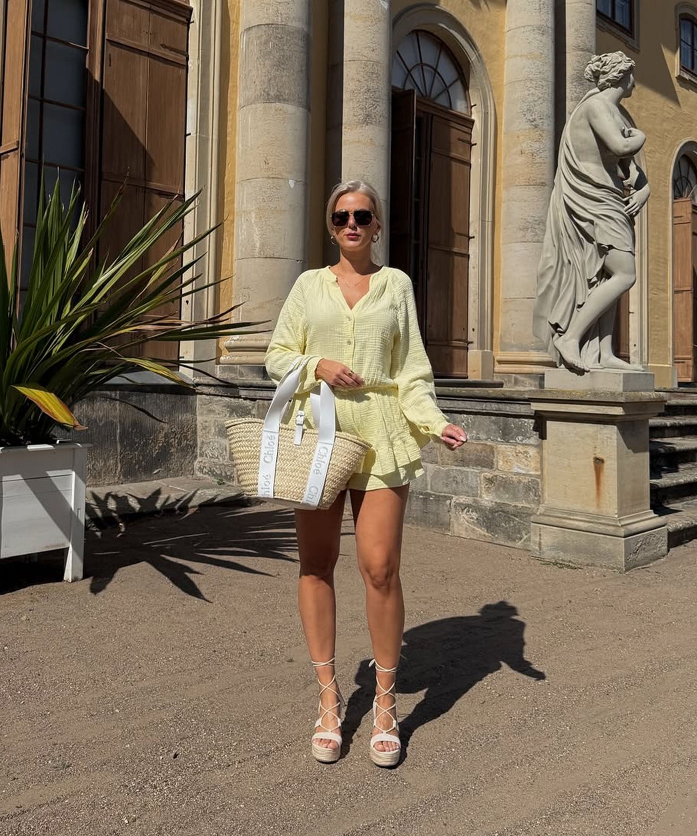 Musselin Jumpsuit Juana Gelb Ladypolitan ♡