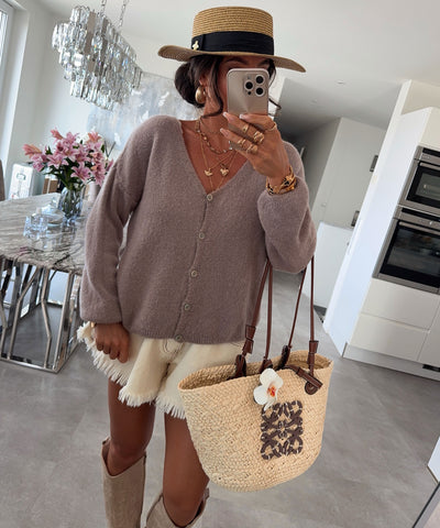 Cardigan Liz Taupe Ladypolitan ♡