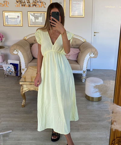 Musselin Kleid Geli Gelb Ladypolitan ♡