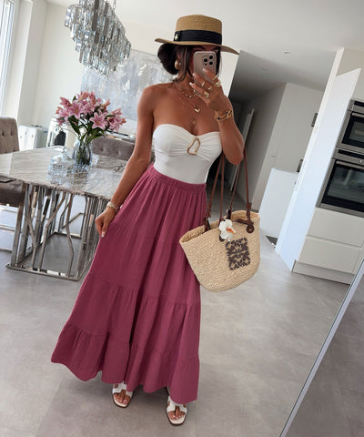 Maxi Musselin Rock Sira Beere Ladypolitan ♡