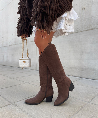 Cowboy Stiefel Selenay Dunkelbraun Hoch Ladypolitan ♡